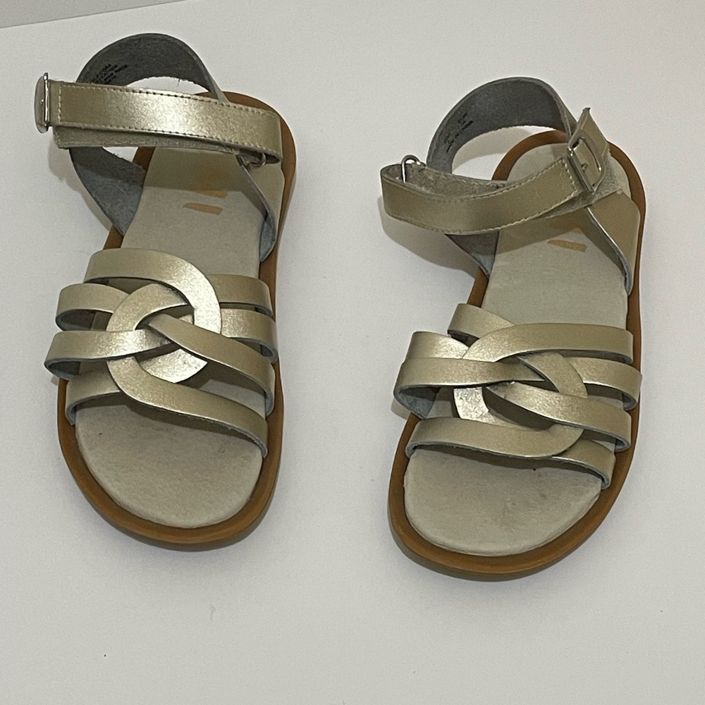 Umi gold leather Velcro sandals